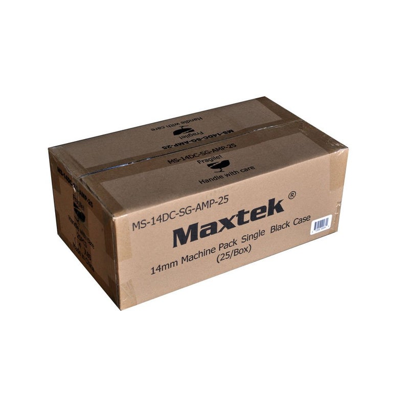 maxtek 25 Pack Maxtek Standard 14mm Black Signle Disc DVD Cases with Outter Clear Sleeve - Image 2